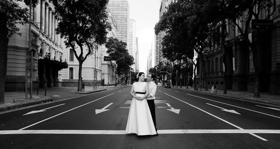 Foto do ensaio de Juliana e Alessandro - Av. Rio Branco - Centro do Rio